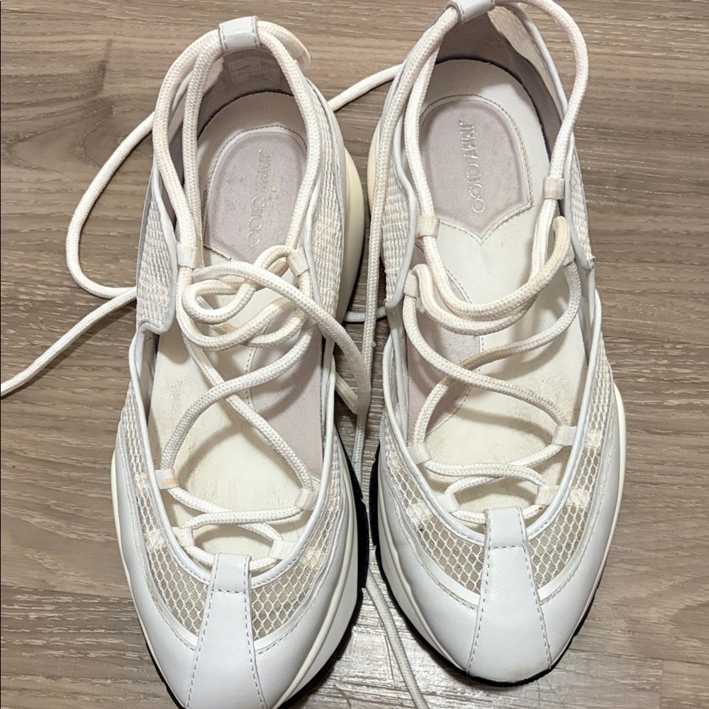Jimmy Choo White Mesh Sneakers